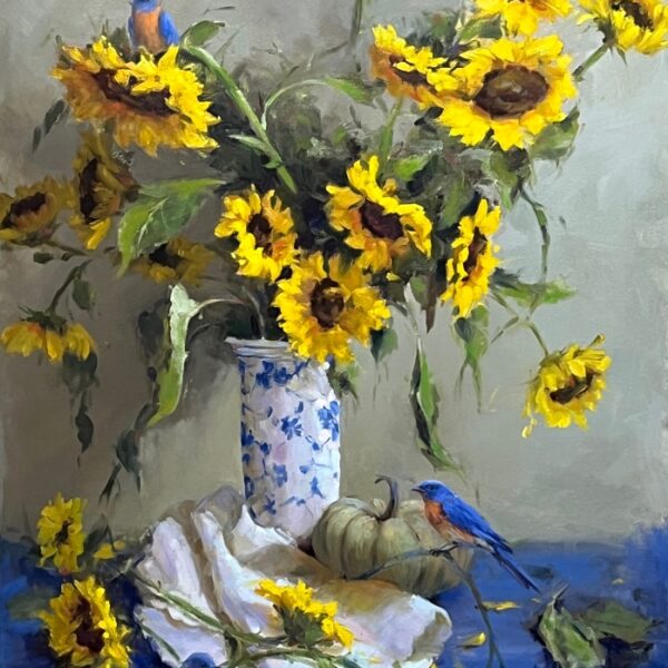 Eastern Blue Birds & Sunflowers by Viktoria Majestic sm