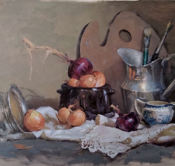 Loose Onions oil by Viktoria Majestic 18x24